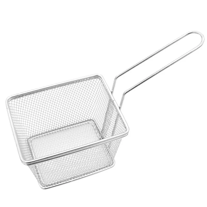

1pc Frying Basket Mini Practical Stainless Steel Frying Strainer for French Fries Chicken Wings Potatoes Chips