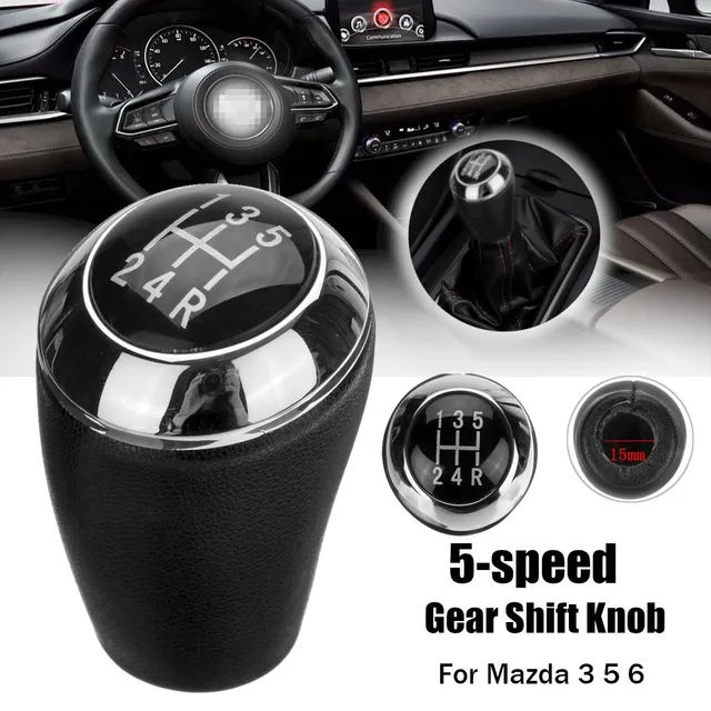 Black 5 Speed Car Auto Replacement Manual Gear Shift Knob Stick Shifter