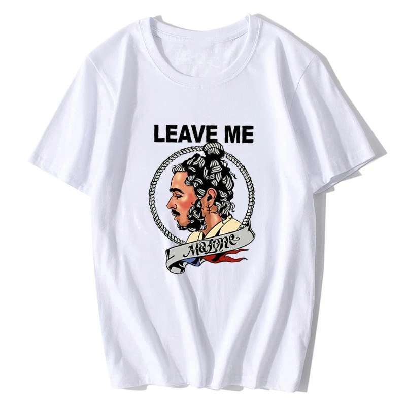 Новое поступление, летняя футболка Post Malone с коротким рукавом для мужчин/женщин, футболки Malone Leave Me, топы, хлопковые футболки, эстетическая одежда