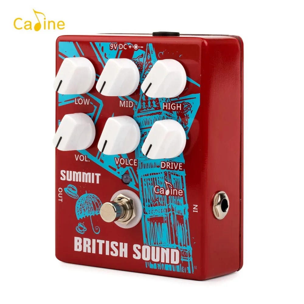 

Caline CP-58 Guitar Pedal British Sound Cabinet Simulation Distortion Guitar Effect Pedal 3-Band EQ Aluminum Alloy True Bypass