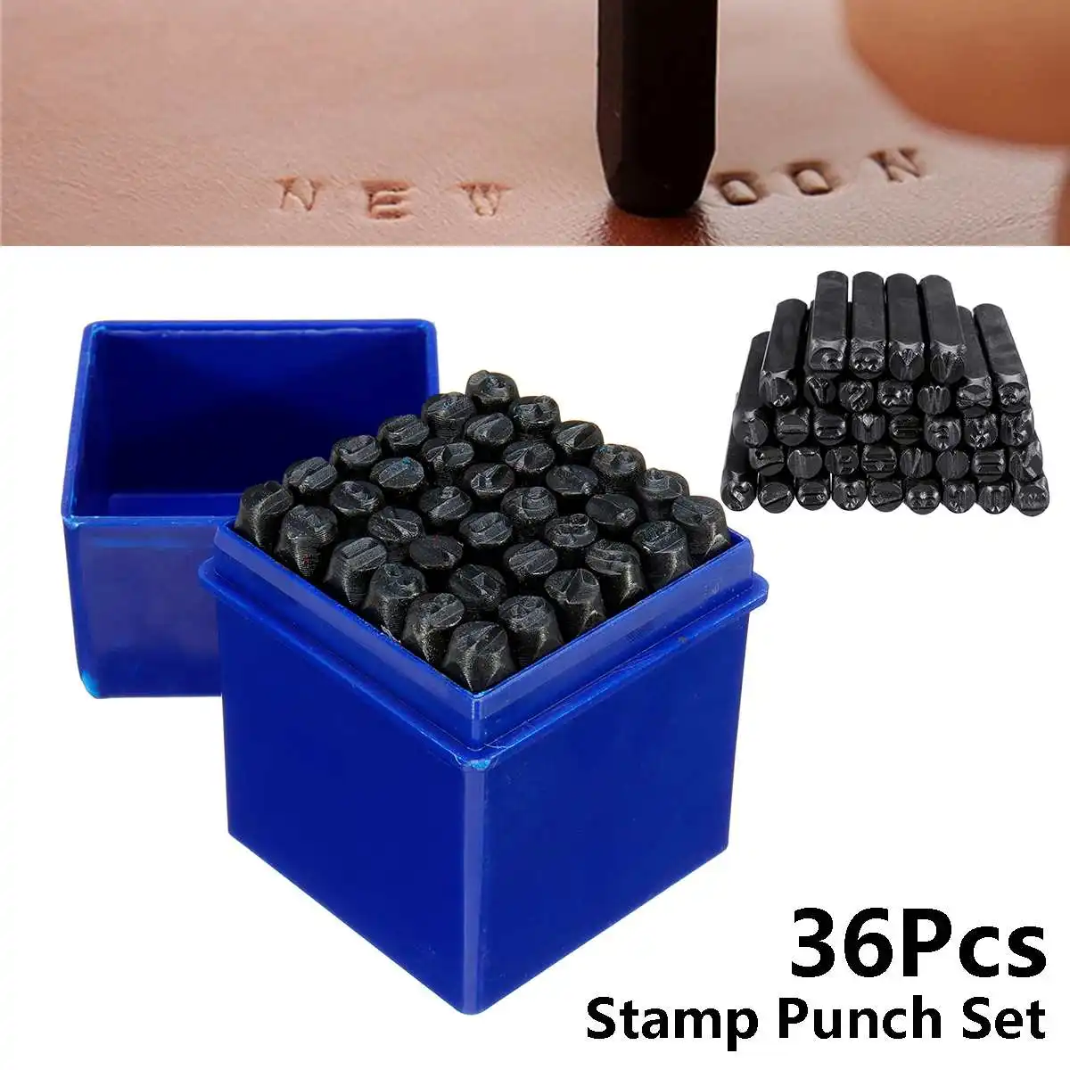 

36pcs 6mm Carbon Steel Stamp Punch Alphabet Letter Number Set Craft Marking Tool for the Marking or Branding Heat treated