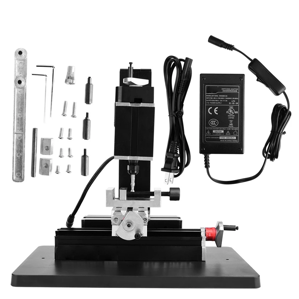 60W 12000RPM Mini Metal Lathe DIY Miniature Milling Machine Miller 100-240V mesa taladro TZ20005M milling table milling table