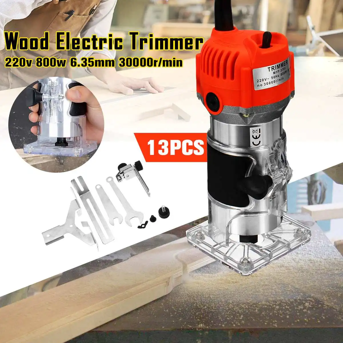 

220V 800w 30000RPM 1/4'' Electric Hand wood trimmer renovator Laminator Router For Joiners Lift Knob Cutting Exact for