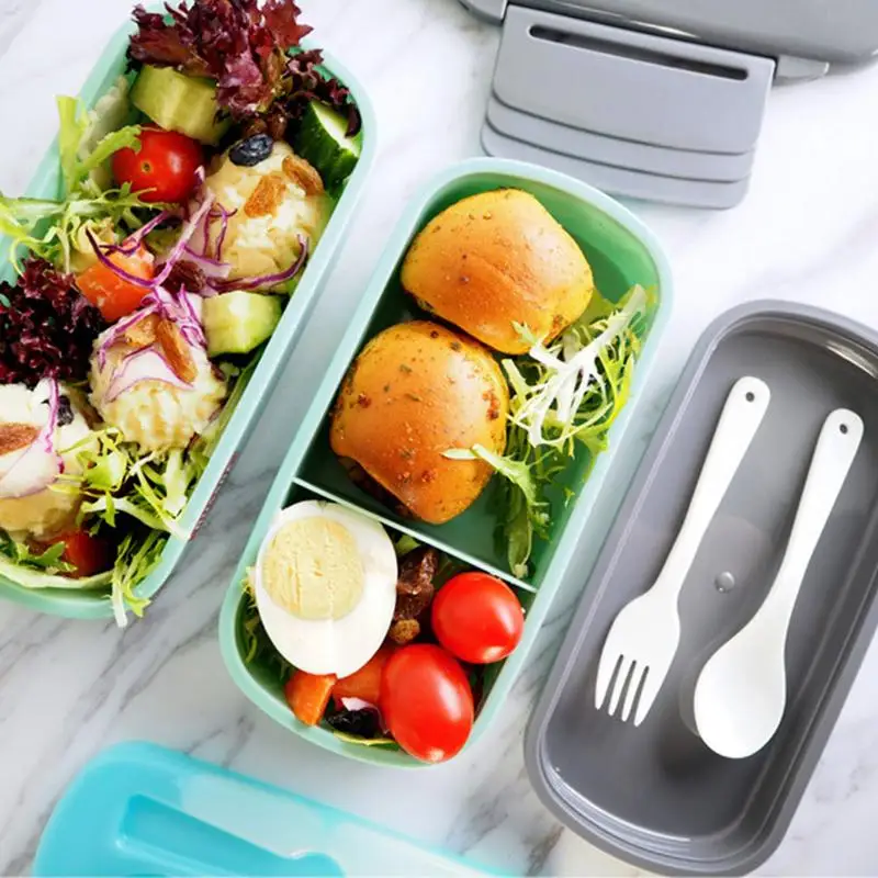 Ланч-бокс двухслойный пластиковый микроволновый нагревательный пакет со льдом для сохранения свежести контейнер для еды контейнер для хранения холодильника