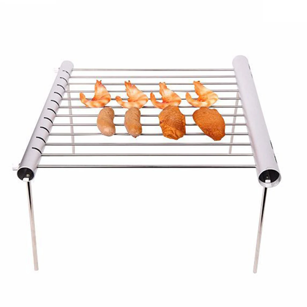 

Pro Folding Camping Grill Stainless Steel Compact Charcoal Barbeque Grill Picnics Tools for Backpacking Backyards
