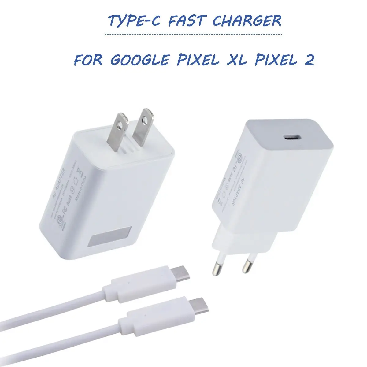 Android US/EUR Plug 18W Universal Type C Fast Charger For Google Pixel