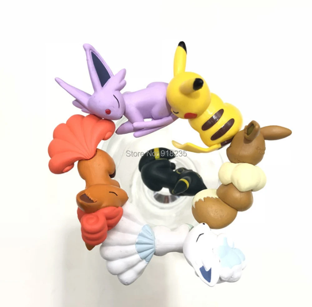 6 шт. Pika Eevee Alola Vulpix Umbreon зеркаon 5 см Фигурки протектор кабеля для Android ПВХ игрушки