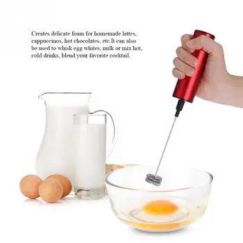 

Stainless Steel Electric Milk Frother Coffee Egg Beater Drinks Blender Hand Kitchen Mixer Tools