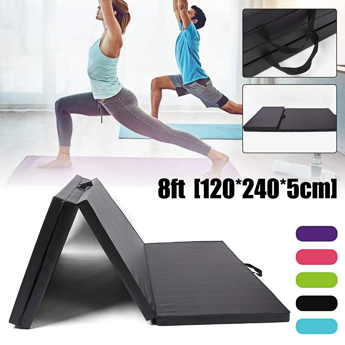 

120*240*5cm Folding Gymnastics Mat Gymnastics Floor Yoga Mat Exercise Fitness Pilates Gym Picnic Folding Exercise Mat Gym Yoga