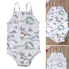 Одежда для малышей, одежда для купания для девочек, с принтом динозавра без рукавов комбинезоны летние костюмы Пляжная одежда дети для маленьких девочек Купальники боди