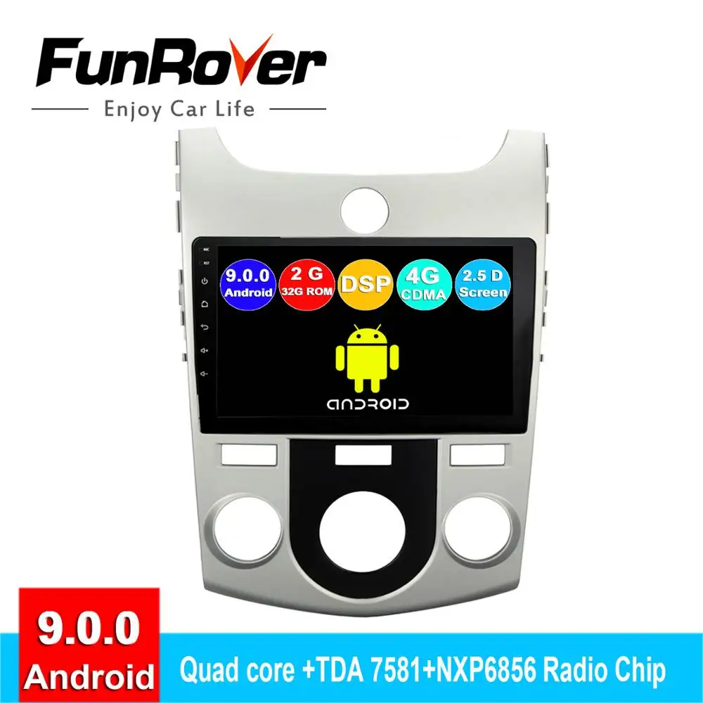 

FUNROVER 2 din android 9.0 car dvd For Kia Forte Cerato 2011 2008 - 2012 radio gps navigation stereo multimedia player 2.5D DSP
