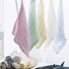 Mejores Ofertas 4 unids/lote bebé Pañuelo cuadrado bebé Toalla de cara 28x28cm muselina de algodón Infan paño de limpieza Jajp83YB