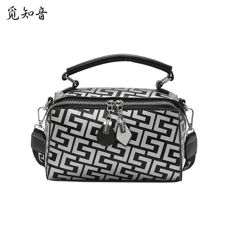 

Women Fashion Printing Wide Shoulder Bag Ins Popular Leather Handbag Exuqisite Female Messenger Bags Lady Luxury Bolsa Ss3493