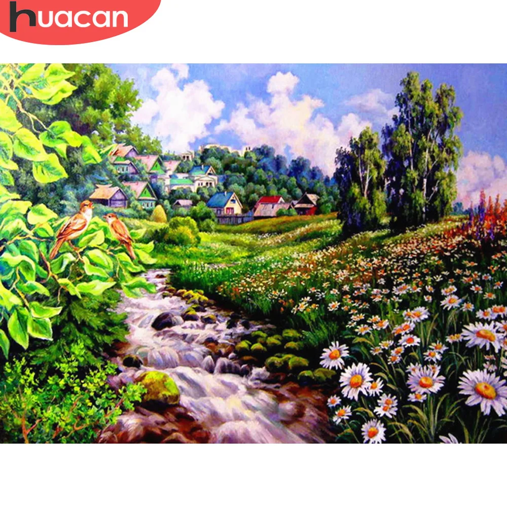 

HUACAN 5D Diamond Painting Full Square Scenic And Bird Embroidery Sale Rhinestone Picture Diamond Mosaic Cross Stitch Home Decor