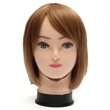 Женский тренировочный силиконовый манекен ПВХ модель манекен-голова парик для волос, очков манекен для шляп Макияж Лицо закрытый глаз Практика