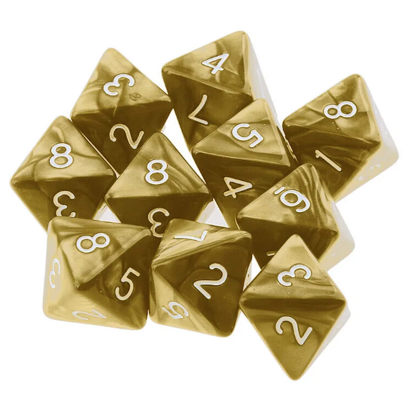 10 шт. D8 многогранные кости 8 кубика для Подземелья и Драконы MTG ролевые черный