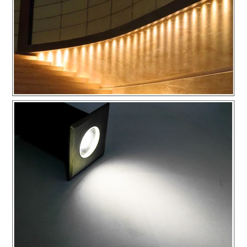 Точечный квадратный светодиодный светильник IP68 водонепроницаемый точечный светильник для внутреннего двора подземный светильник садовая лестница погребенные ступеньки 12-24 В палубный светильник s