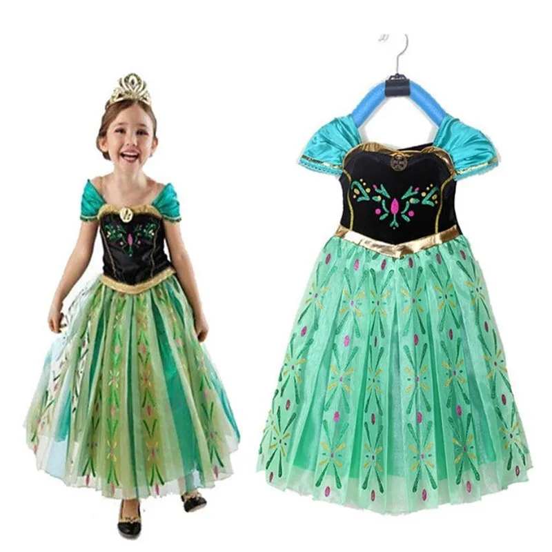 2019 Elza Cosplay Snow Queen Dresses Frozen Princess Anna Elsa Dress for Girls Costumes Kids Girls Clothing Party Set