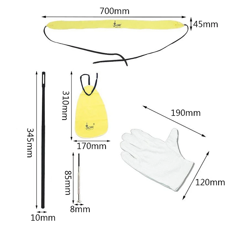 ABGZ-Слейд 5 шт./компл. флейта саксофон техническое обслуживание набор чистящих средств для ухода за стержень+ Ткань для протирки+ отвертка+ перчатки для духовых инструментов