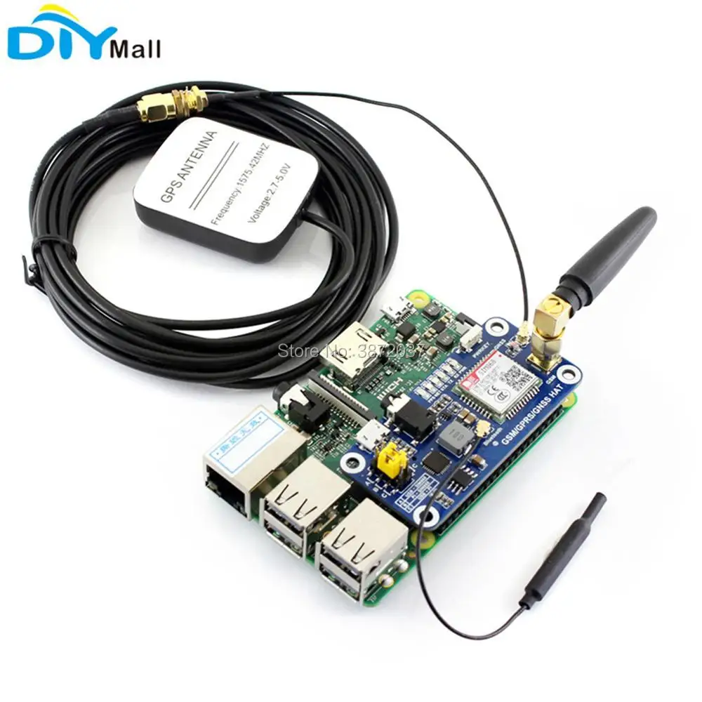 

SIM868 Module GSM GPRS GPS GNSS Bluetooth 3.0 HAT SMS Phone Call for Raspberry Pi 2B/3B/Zero/Zero W