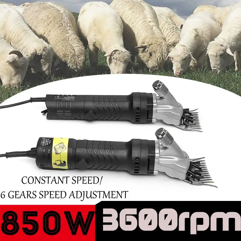 

850W 110V 3600RPM Electric Sheep Shearing Clipper Scissors Shears Cutter Goat Horse Clipper Machine 6 Gears Speed 13 teeth blade