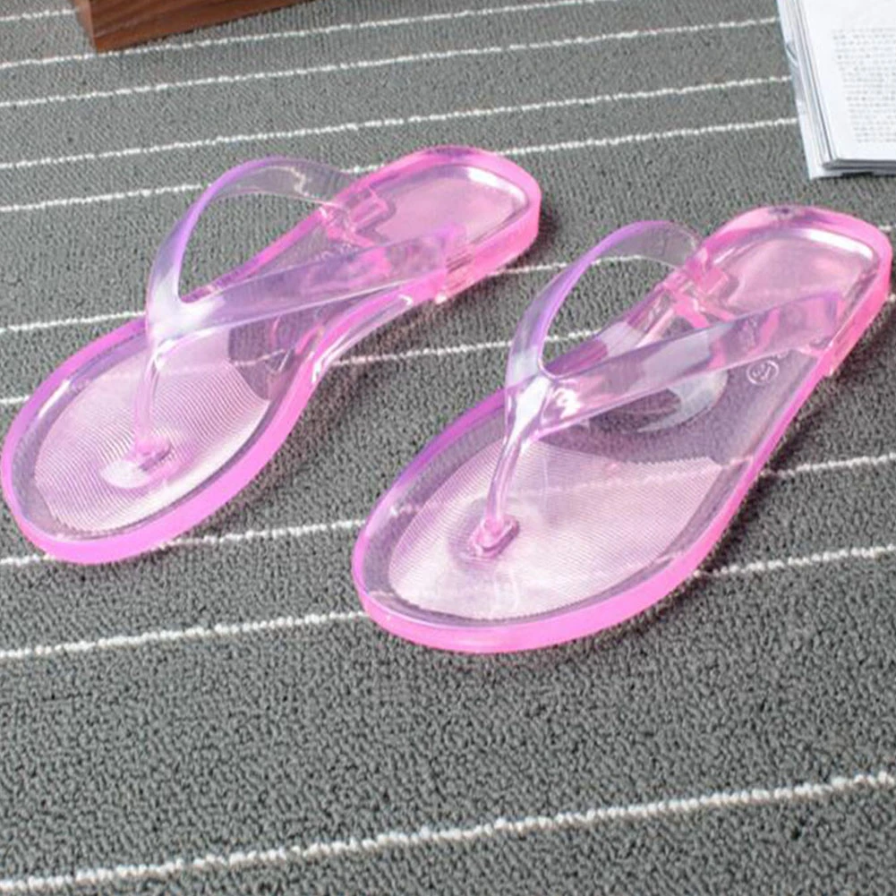 women's clear jelly flip flops