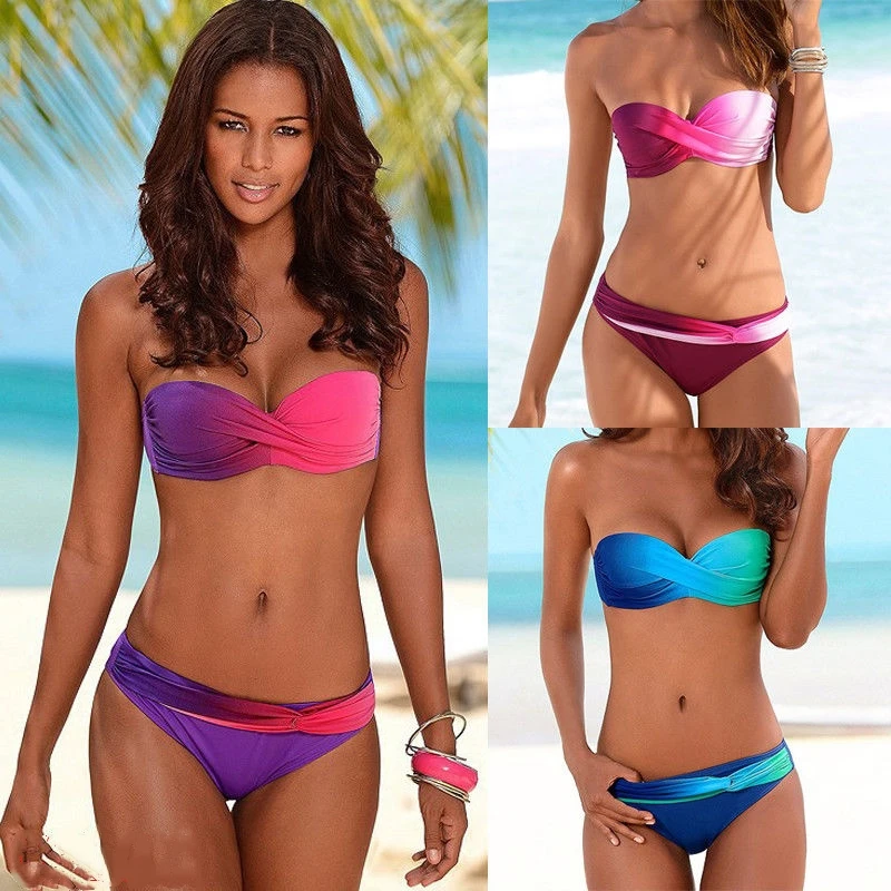 push up strappy bikini