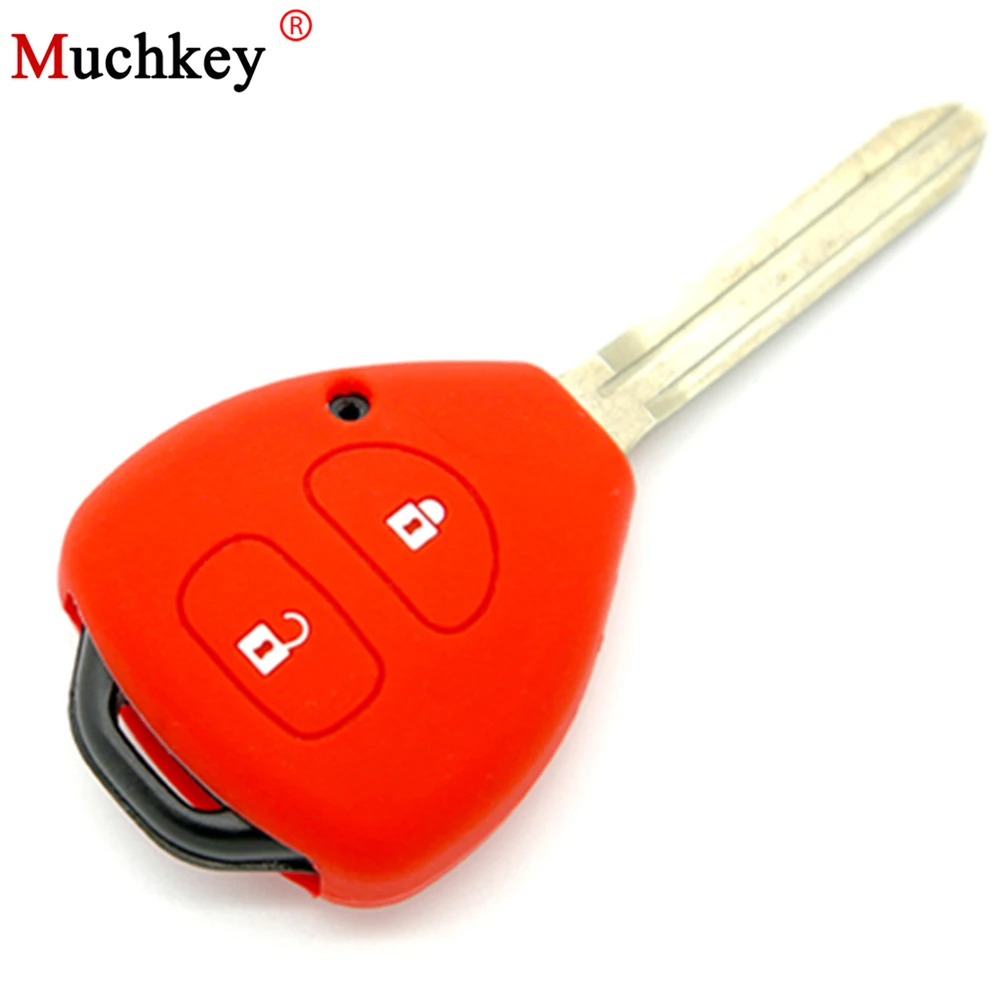

For TOYOTA Corolla Rav4 Yaris Avensis Avalon Hilux Tarago Prado Silicone Remote Key Cover Holder Key Protection For 2 Button