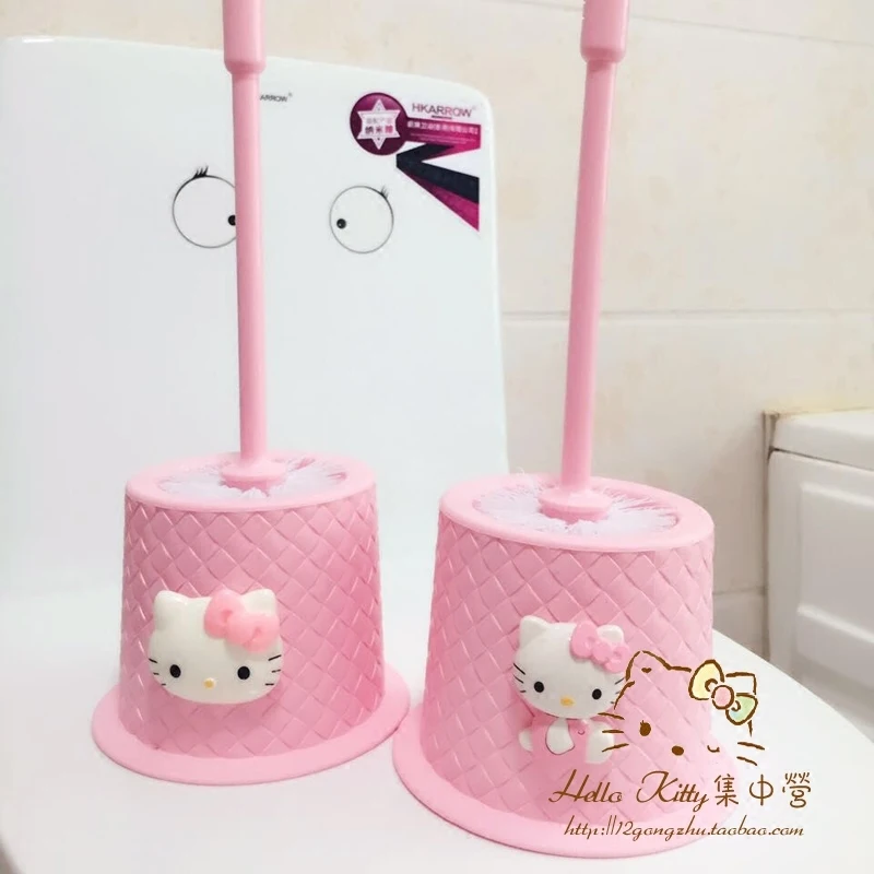 Hello kitty, мягкая туалетная чаша, щетки для чистки, креативные декоративные аксессуары для ванной комнаты, Набор держателей, аксессуары для ванной комнаты