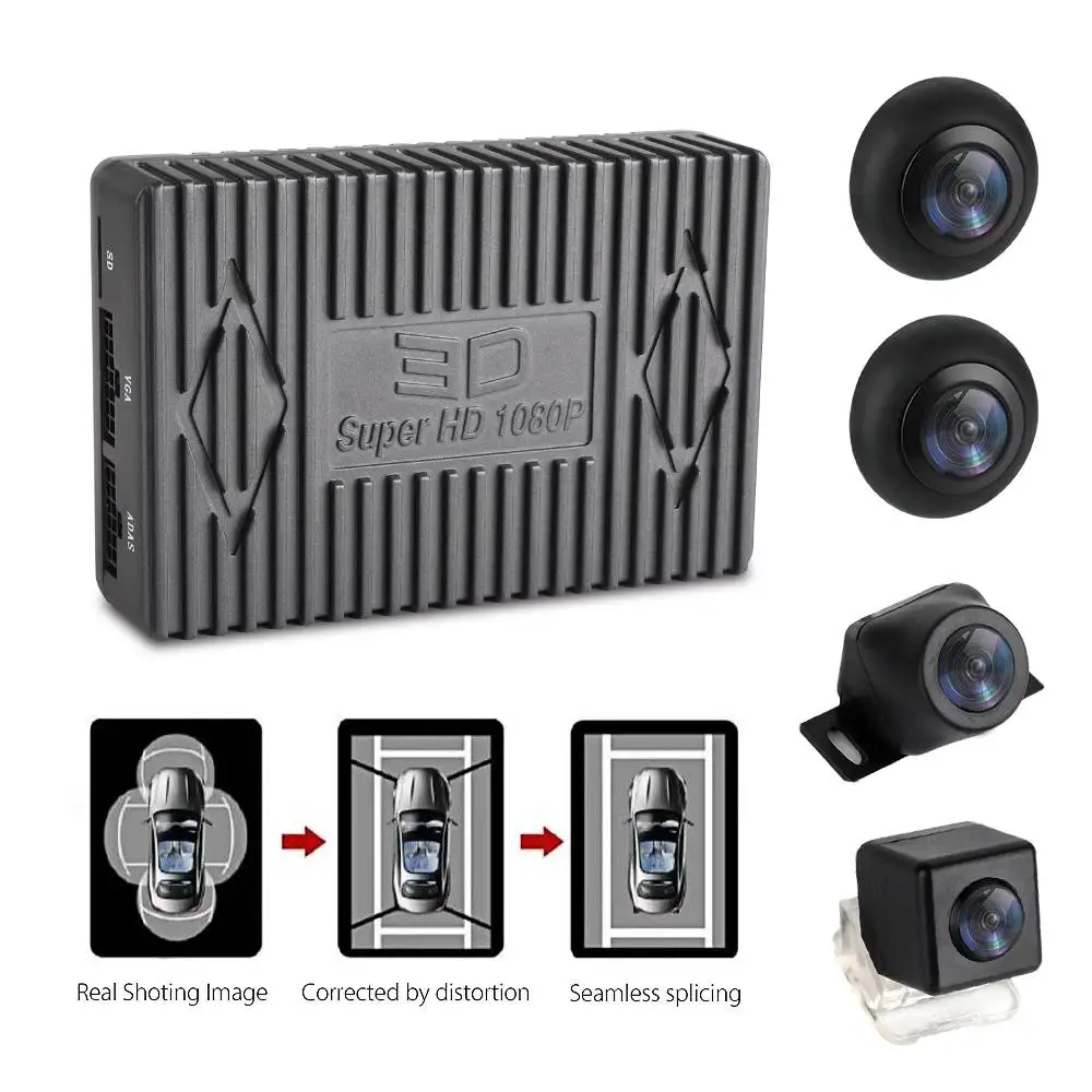

1080P Super HD 360Degree Surround Bird View System Panoramic View Car Cameras 4-CH DVR Recorder with G sensor DVR Quad-core CPU