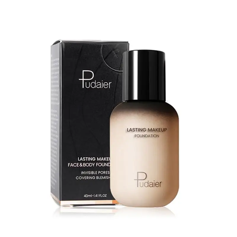 

Liquid Foundation Cream 40ML Bright White Waterproof Lasting Concealer Moisturizing Oil Control Vitamin E Matte Beauty Tools