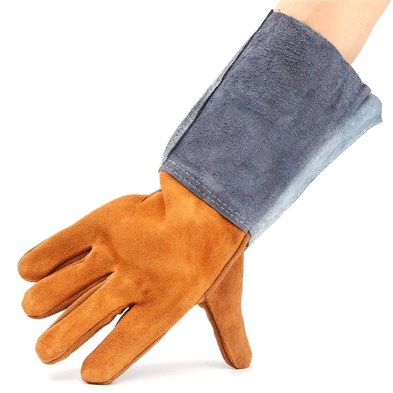 1 пара рабочих защитных перчаток, мягкие сварочные перчатки из воловьей кожи, защитные перчатки, теплозащитные Защитные защитные перчатки