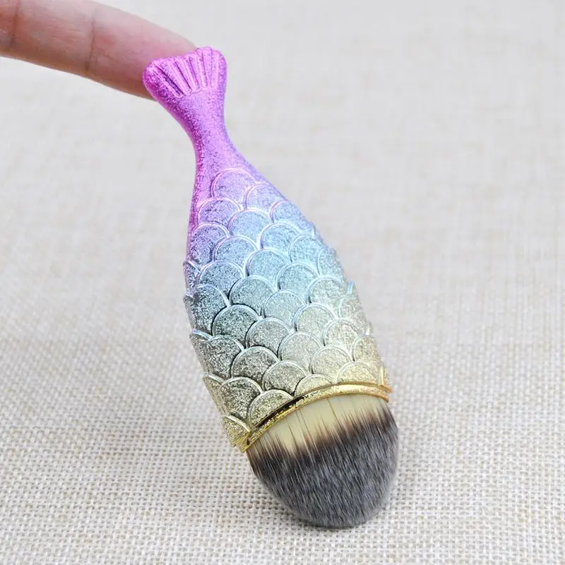 Mermaid Makeup Brushes Fish Tail Powder Foundation Contour Cosmetics Brush | Красота и здоровье
