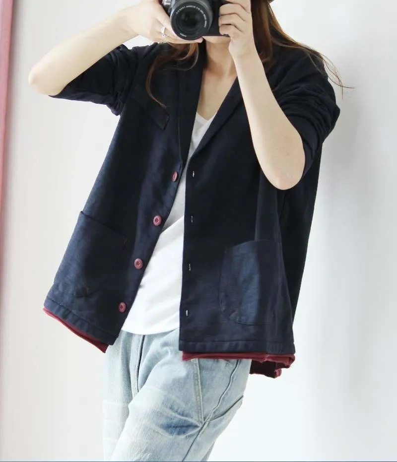 Spring Autumn Ladies Long Sleeve Blazer Women Single Breasted Suit Jacket Female Feminine Blazer Femme Knitted Blazer