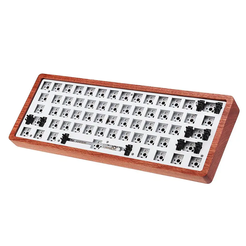  [Wooden Case Version] Geek Customized GK61 Hot Swappable 60% RGB Keyboard Customized Kit PCB Mounti