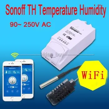 

10A Sonoff TH Temperature Humidity Monitor WiFi Wireless Smart Switch timer controller For Home Phone APP + Temperature
