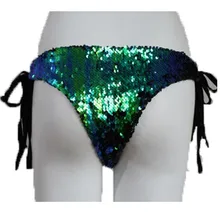 Женская одежда для плавания, трусы бикини с нижней частью, бразильские стринги, купальный костюм, Блестящие Зеленые плавки, Шорты для плавания, женский купальный костюм