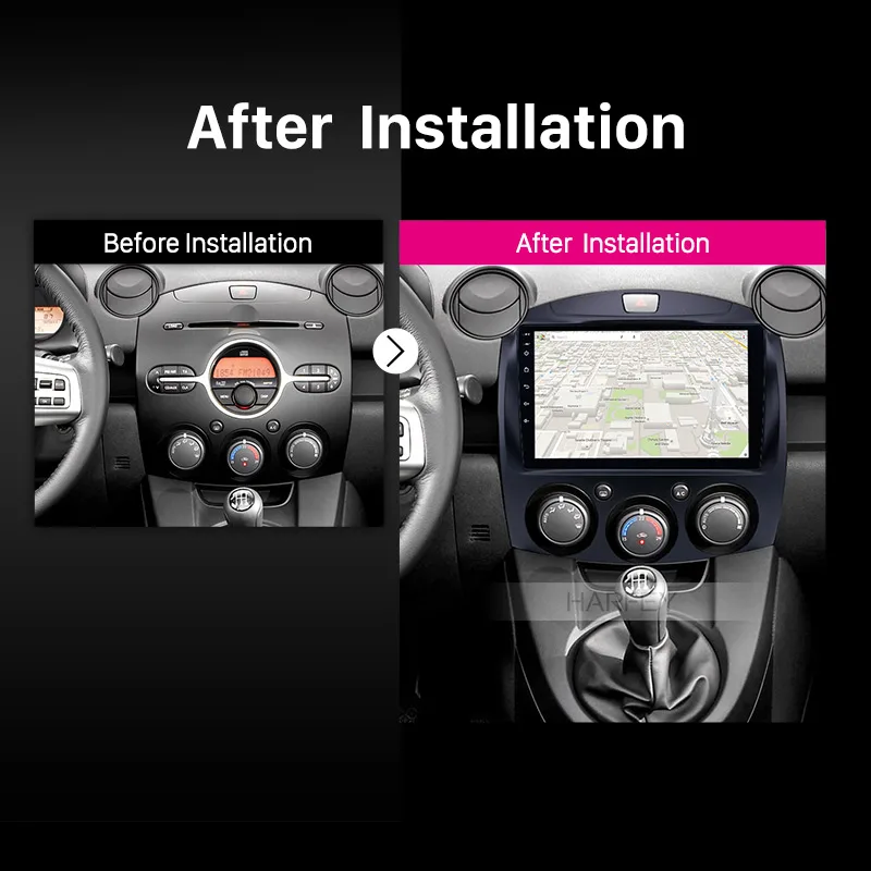Cheap Harfey Android 8.1 9"Car Radio Multimedia Player GPS navigation Head Unit For MAZDA 2/Jinxiang/DE/Third generation 2007-2014 USB 5