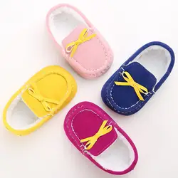 Детские Утолщенные мягкие туфли-лодочки обувь для первых ходунков мягкая подошва Нескользящая обувь для малышей Милая Бабочка-узел