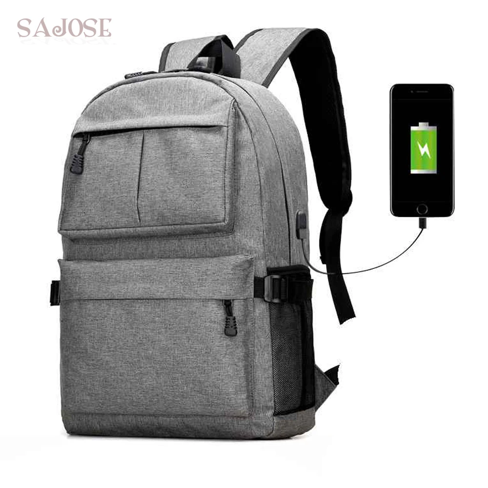 Рюкзак школьные рюкзаки для подростков для мужчин USB ноутбук унисекс повседневный рюкзак Оксфорд холст модные мужские Наплечные рюкзаки