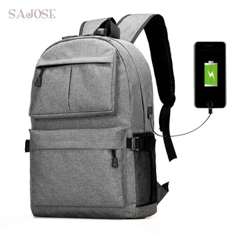 

Backpack School Bags Teenager for Man USB Laptop Unisex Casual Rucksack Daypack Oxford Canvas Fashion Male Shoulder Backpacks