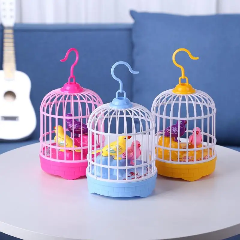 

Children Electronic Interactive Talking Toys Voice Control Electric Simulation Induction Sing Bird Cage Birdcage Toy for Gift