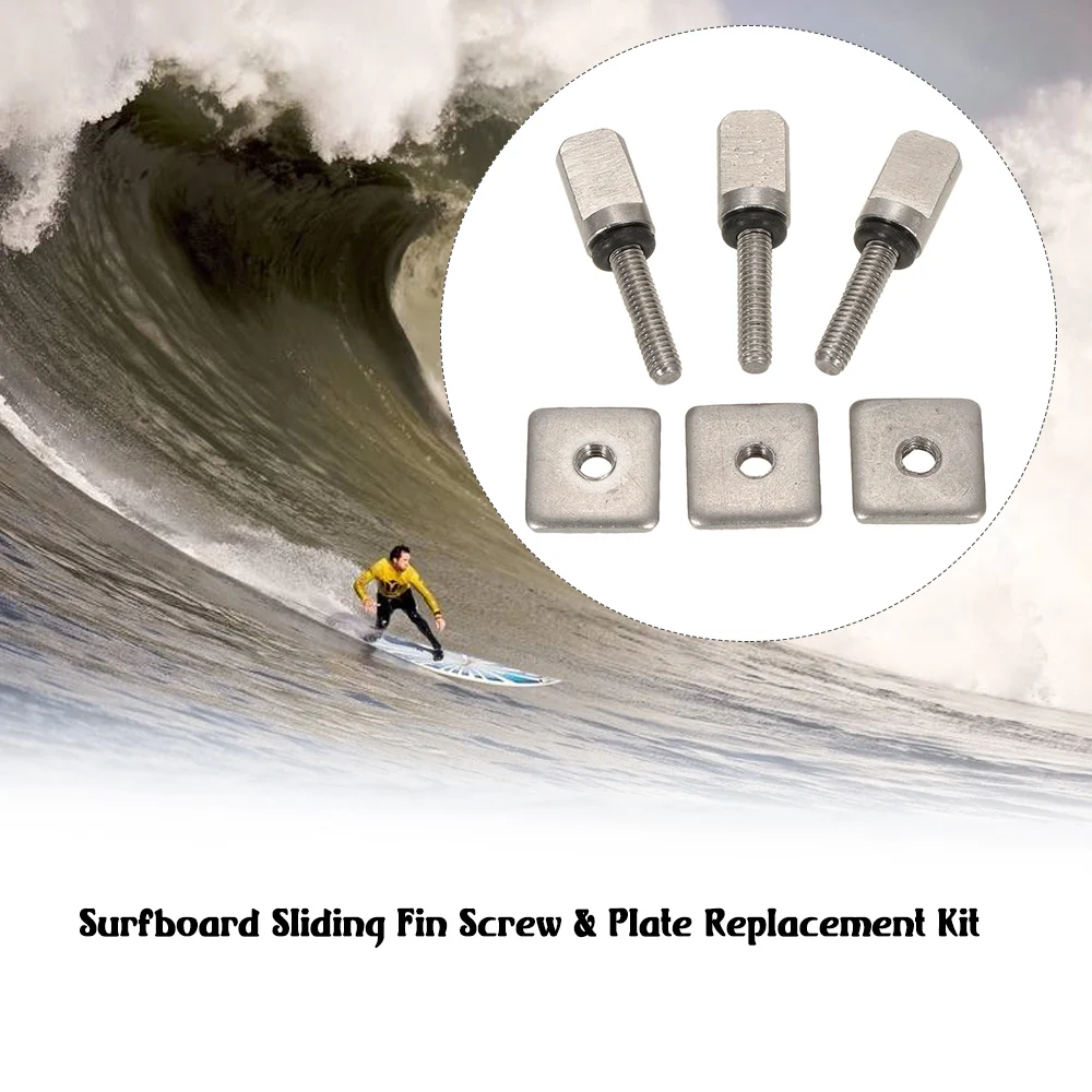 

3 Surfboard Longboard Sliding Fin Screw & amp Fin Plate Replacement Kit for Stand Up Paddle Body surfing Board Accessories 2019