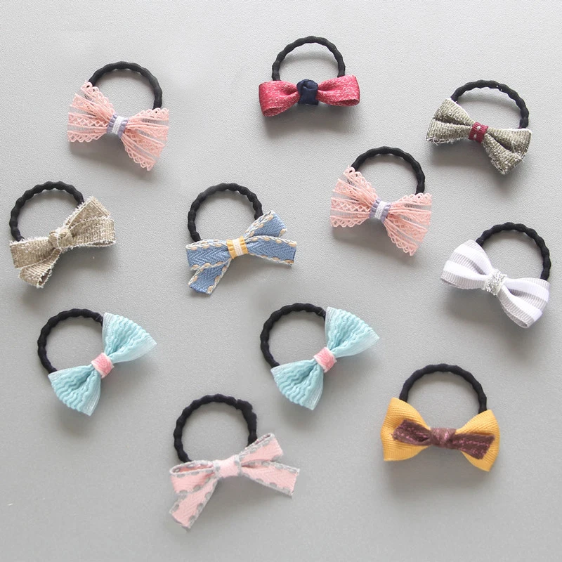 

Hot Sale 1Pair New Flower Bowknot All-match lattice 27 Colors Princess Beautiful Girls Children Kids Graceful Seaside Hair Rope