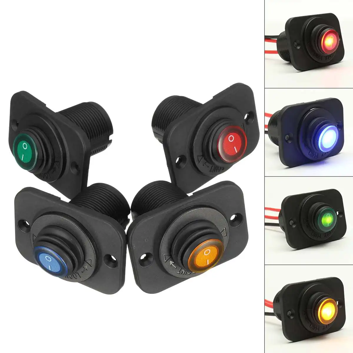 

12V Waterproof Rocker Boat On - Off Toggle Switch SPST Marine Panel Socket Round