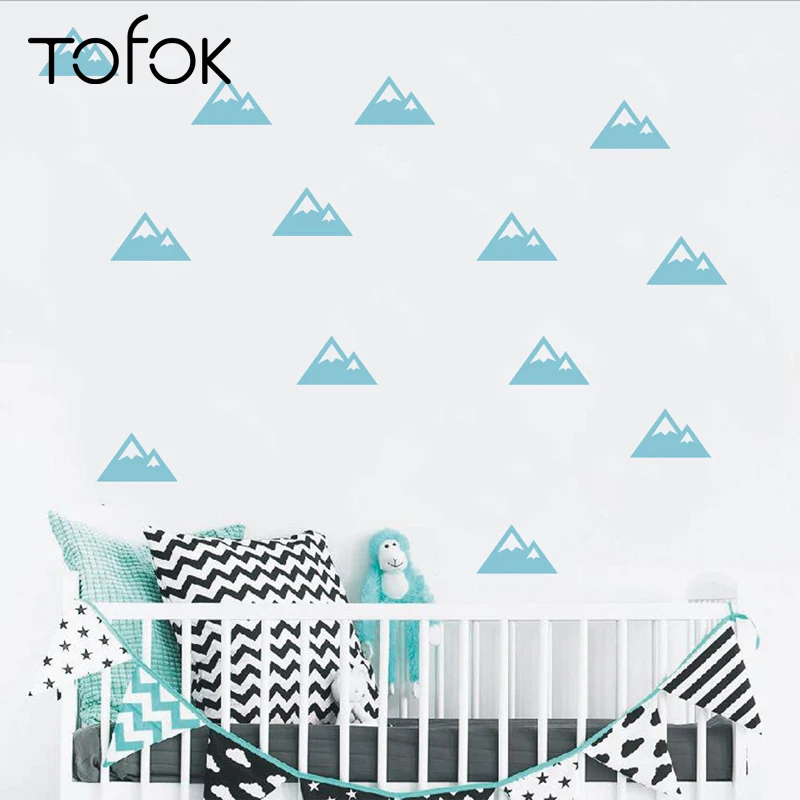

Tofok Nordic style Hill Wall Stickers Children Room Living Room Wall Decal Sofa And TV Setting Wall Murals Hight Quality