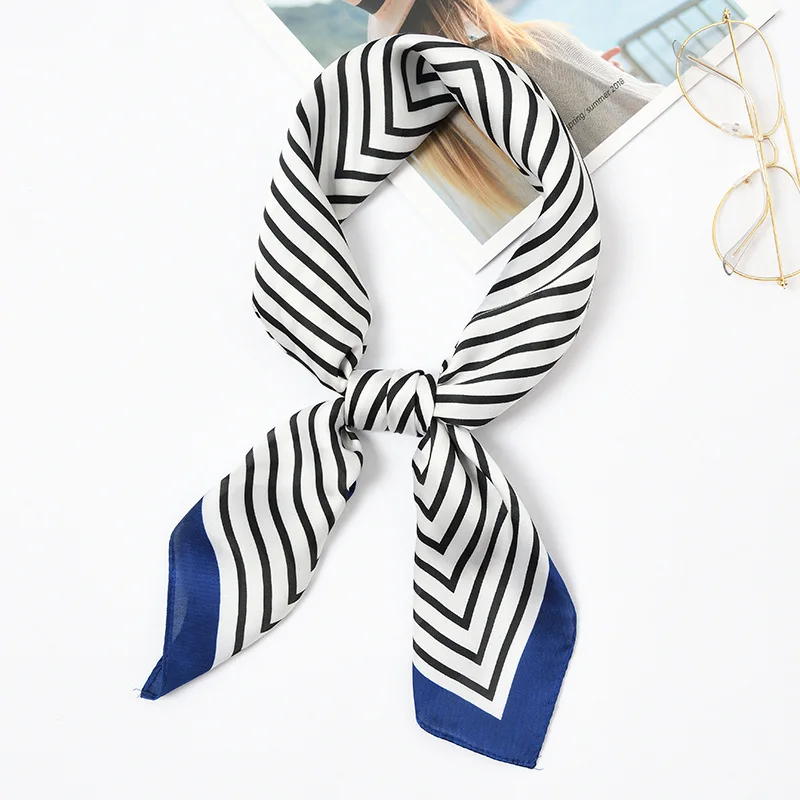 Kerchief Woman Hair Scarf Joker Occupation Stewardess Accessories Korea Style Printing Function Small Hijab Women Spring Scarves