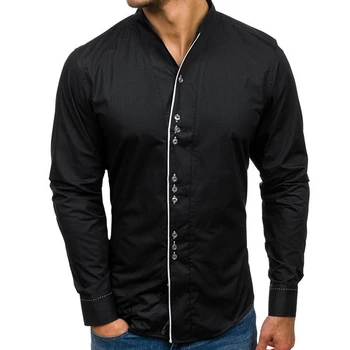 

New Luxury Men Slim Fit Shirt Long Sleeve Stylish Formal Casual Shirts Tops Man Clothes