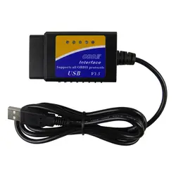 ELM 327 V1.5 ELM327 USB OBD2 Интерфейс автомобиля диагностический инструмент ELM-327 оборудования V 1,5 OBD 2 код читателя диагностический сканер для ПК