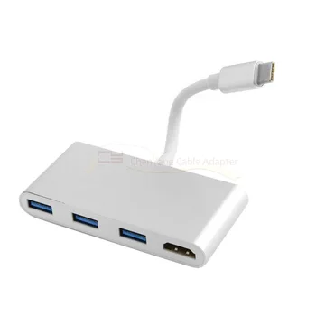 

10pcs/lot CY USB-C USB 3.1 Type C to HDMI HDTV 4K 30HZ & 3 Ports USB HUB OTG Adapter for Laptop